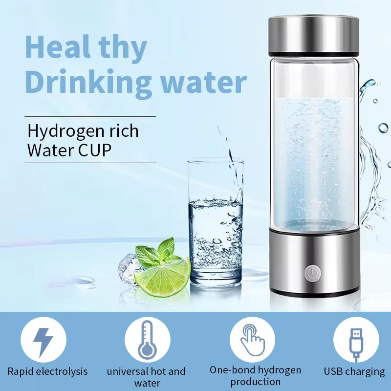 Hydrogen-Rich Water Cup Portable Electric Hydrogen Rich Water Generator Bottle Titanium Quality Filter Healthcare Water Cup USB